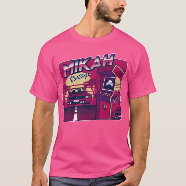 Mikah Personalized Vintage Gamer 80s 90s T-Shirt (Front)