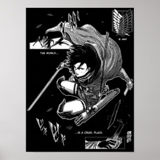 Mikasa Attack on Titan for dark backgrounds Poster