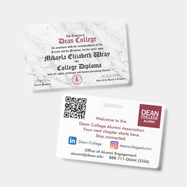 Mikayla Elizabeth Wray ID Badge (Front & Back)