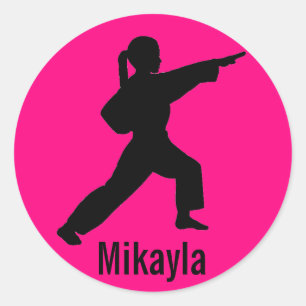 Mikayla hot pink Karate Girl stickers