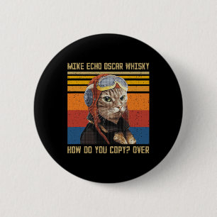 Mike Echo Oscar Whisky How Do You Copy - Vintage C 6 Cm Round Badge