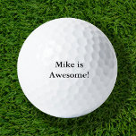Mike is Awesome Golf Balls<br><div class="desc">Custom printed golf balls personalised with your name and monogram or other custom text. Click Customise It to edit fonts and colours or add your own text and images to create a unique one of a kind gift.</div>