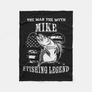 Mike Man Myth Fishing Legend Personalised Name  Fleece Blanket