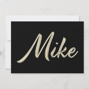 Mike Name white Handwriting Card