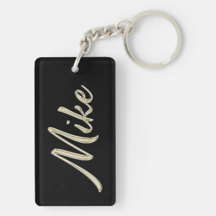 Mike Name whitegold key trailer Ring