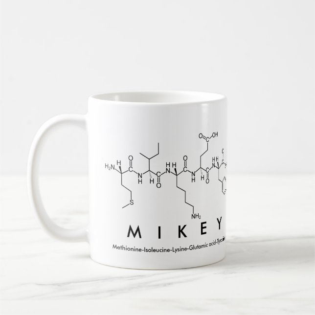Mikey peptide name mug (Left)