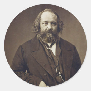 Mikhail Bakunin Russian Anarchist by Nadar Classic Round Sticker