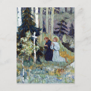 Mikhail Nesterov The Foundingof Trinity Sergius Postcard