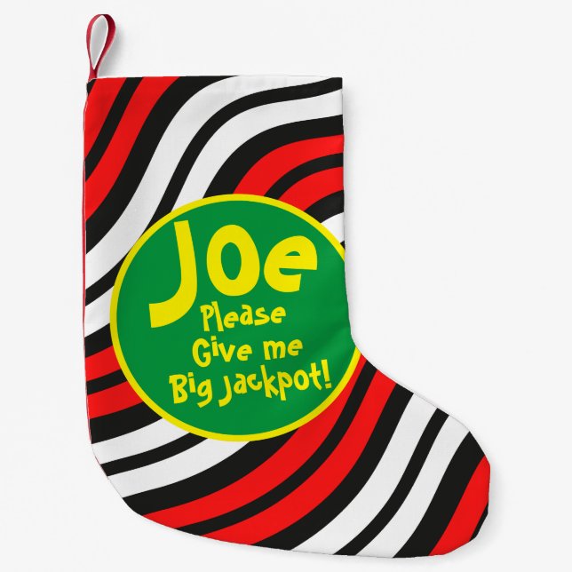 Mikitez redwhite candycane Christmaspattern Small Christmas Stocking (Front)