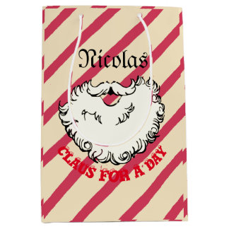 Mikitez santaclaus beard vintage gingerbread  medium gift bag