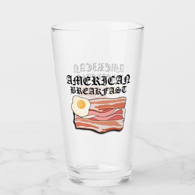 Mikitiez american breakfast bacon egg july picnic glass (Front)