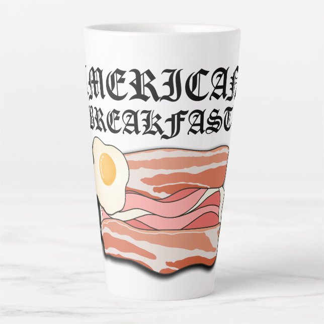 Mikitiez american breakfast bacon egg july picnic latte mug (Front)