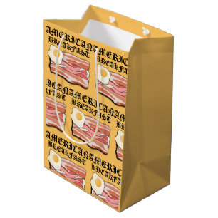 Mikitiez american breakfast bacon egg july picnic medium gift bag