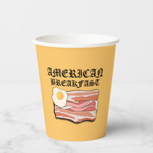 Mikitiez american breakfast bacon egg july picnic paper cups