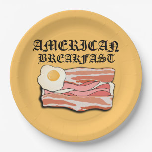 Mikitiez american breakfast bacon egg july picnic paper plate