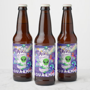 Mikitiez aquarius galaxy summer glow beer drink bottle label
