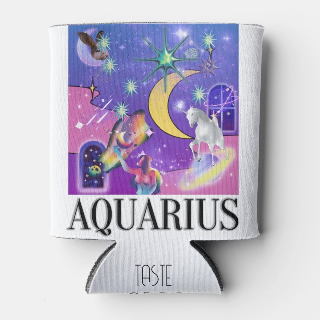 Mikitiez aquarius galaxy summer glow beer drink  can cooler (Front)