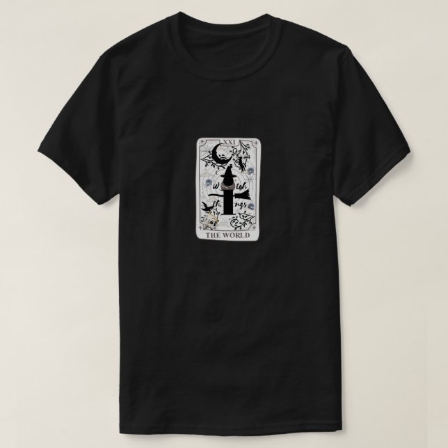 Mikitiez basic witch witchy wizard tarotcard black T-Shirt (Design Front)
