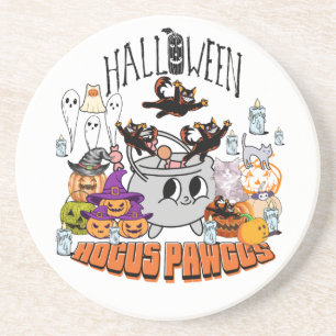 Mikitiez black cat spooky halloween vibes ghouls coaster