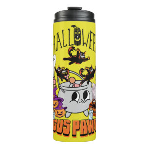 Mikitiez black cat spooky halloween vibes ghouls  thermal tumbler