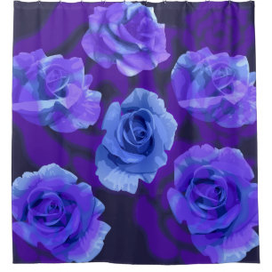 Mikitiez blue rose flower valentine fantasy rock shower curtain