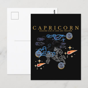 Mikitiez capricorn happy new year saturn astrology postcard