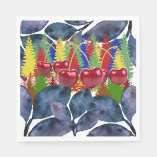 Mikitiez cheery vintage fall retro art napkin