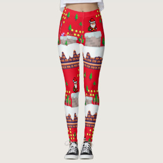 Mikitiez christmas santa snowboard crew penguin leggings