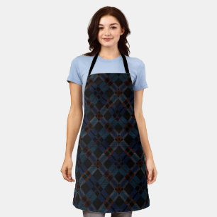 Mikitiez classic retro vintage darkblue checked apron