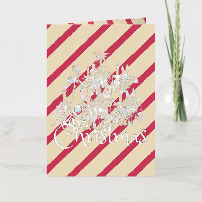 Mikitiez classicwhitechristmas light jollyholly foil greeting card (Front)