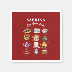 Mikitiez coffee christmas quote cute caffeine napkin