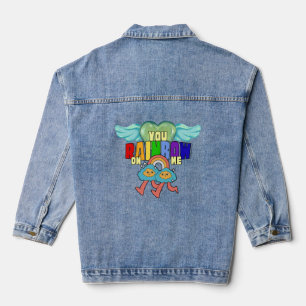 Mikitiez cupid cute rainbow twin friends  denim jacket