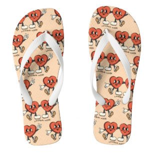 Mikitiez custom valentine funny lovebug software jandals