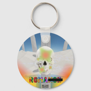 Mikitiez dreamer skull tatto rainbow rose beach Ro Key Ring