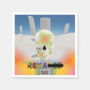 Mikitiez dreamer skull tatto rainbow rose beach Ro Napkin