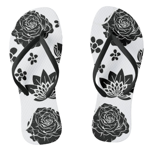 Mikitiez earthday nature selflove rose flower jandals (Footbed)
