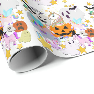 Mikitiez ghost manga anime halloween monster party wrapping paper