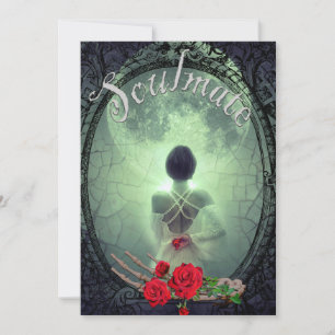 Mikitiez gothic halloween wedding soulmate vintage invitation
