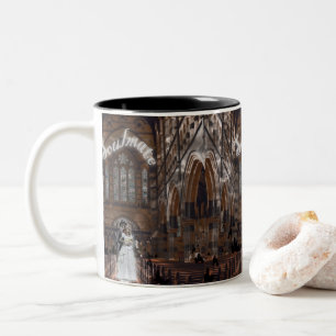 Mikitiez gothic halloween wedding soulmate vintage Two-Tone coffee mug