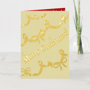 Mikitiez gothmas ribbon redwhite candycane x'mas foil holiday card