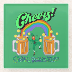 Mikitiez green lucky Saint Patrick's Day irishbeer Glass Coaster