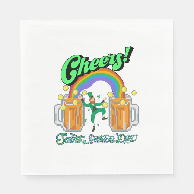 Mikitiez green lucky Saint Patrick's Day irishbeer Napkin (Front)