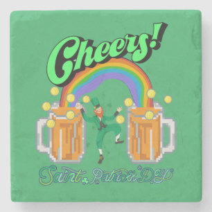 Mikitiez green lucky Saint Patrick's Day irishbeer Stone Coaster