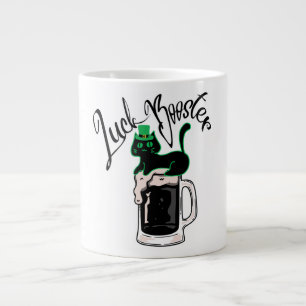 Mikitiez green mint lucky blackcat saintpatrick  large coffee mug