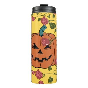 Mikitiez halloween pumpkin spooky october fall red thermal tumbler