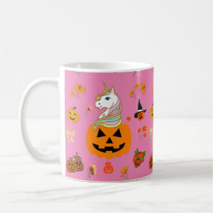 Mikitiez halloween unicorn spooky october fall coffee mug