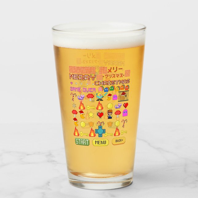 Mikitiez holiday christmas videogame cutepenguin  glass (Front Filled)