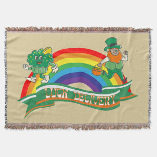 Mikitiez irish clover green st.patrick'sday lucky throw blanket