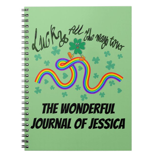 Mikitiez irish clover green Wrapped Flask Notebook (Front)
