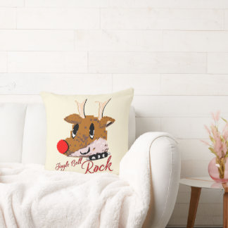 Mikitiez jinglebellrock punk gothmas reindeer cushion